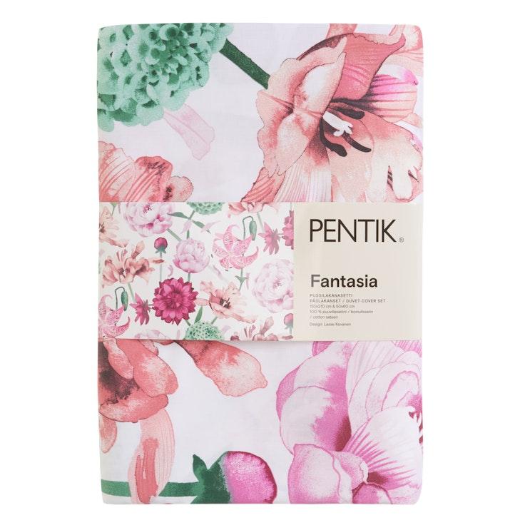 Pentik Fantasia satiinipussilakanasetti 150x210 cm vaaleanpunainen