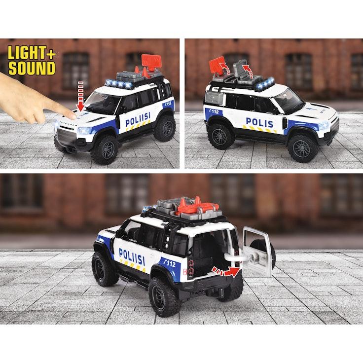 Majorette Land Rover suomalainen poliisiauto, 12,5 cm, 1:43