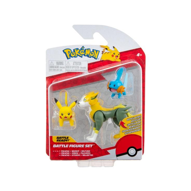 Pokémon Battle Figuurit 3 Pakkaus Pikachu, Mudkip, Boltund