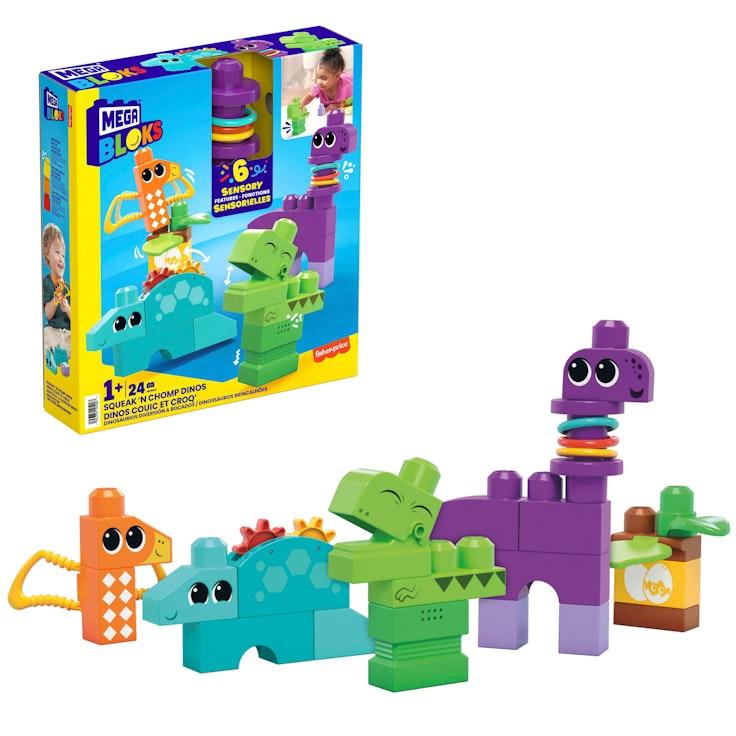 MEGA Bloks Fisher-Price Squeak N Chomp Dinos -rakennuspalikat 24 osaa