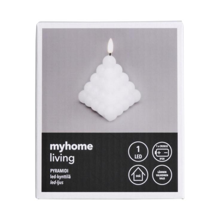 myhome Pyramidi LED-kynttilä valkoinen