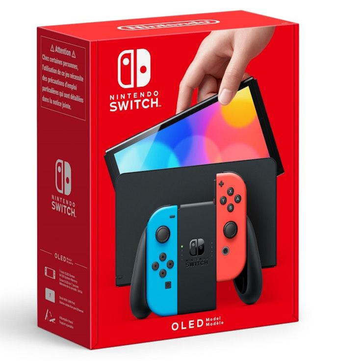 Nintendo Switch OLED pelikonsoli neon