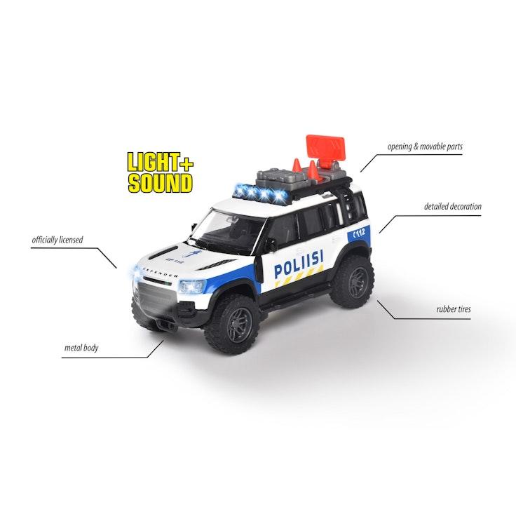 Majorette Land Rover suomalainen poliisiauto, 12,5 cm, 1:43