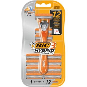 Bic hybrid extra life varsi + 12kpl vaihtoteriä