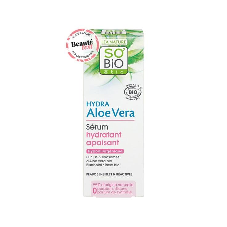 SO'BiO Hydra Aloe Vera kosteuttava seerumi+ 30ml herkälle ja reaktiiviselle iholle,hypoallergeeninen