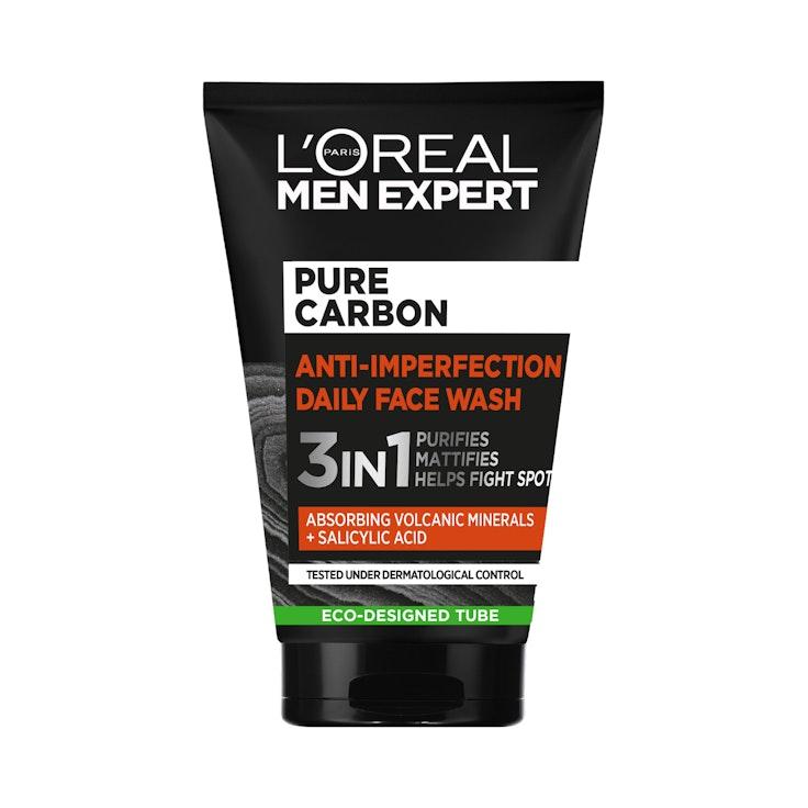 L'Oréal Paris Men Expert Pure Carbon Anti-Imperfection 3in1 puhdistusgeeli 100ml epäpuhtauksia vasta