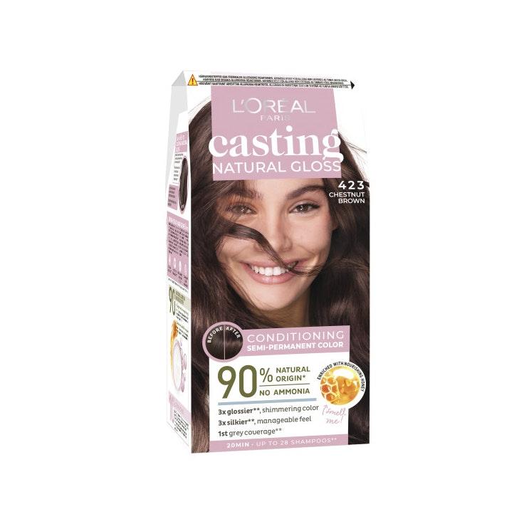 L'Oréal Paris Casting Natural Gloss 423 Brown Noisette kevytväri 1kpl