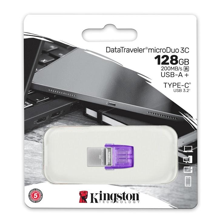 Kingston DataTraveler microDuo 3C 128 Gt USB-C/A -muistitikku