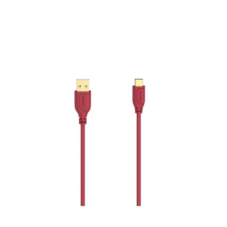 Hama Flexi-Slim USB-C-kaapeli 0,75 m punainen