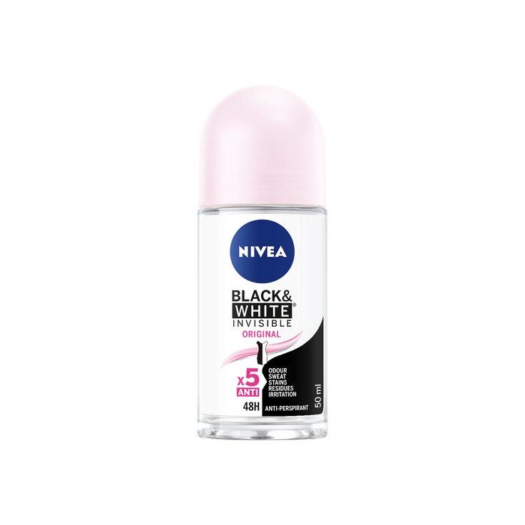 Nivea Deo Roll-on antiperspirantti 50ml Black & White Invisible Original