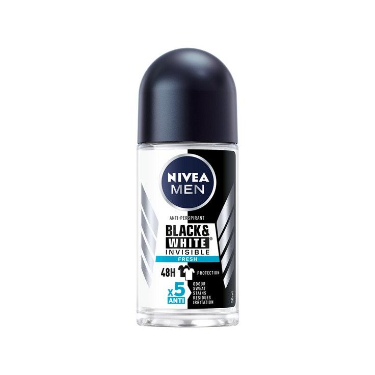 Nivea Men Deo Roll-on antiperspirantti 50ml Black & White Invisible Fresh