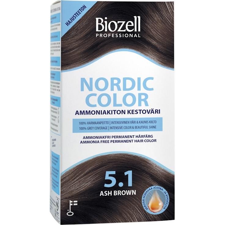 Biozell Professional Nordic Color kestoväri 5.1 2x60ml Ash Brown ammoniakiton
