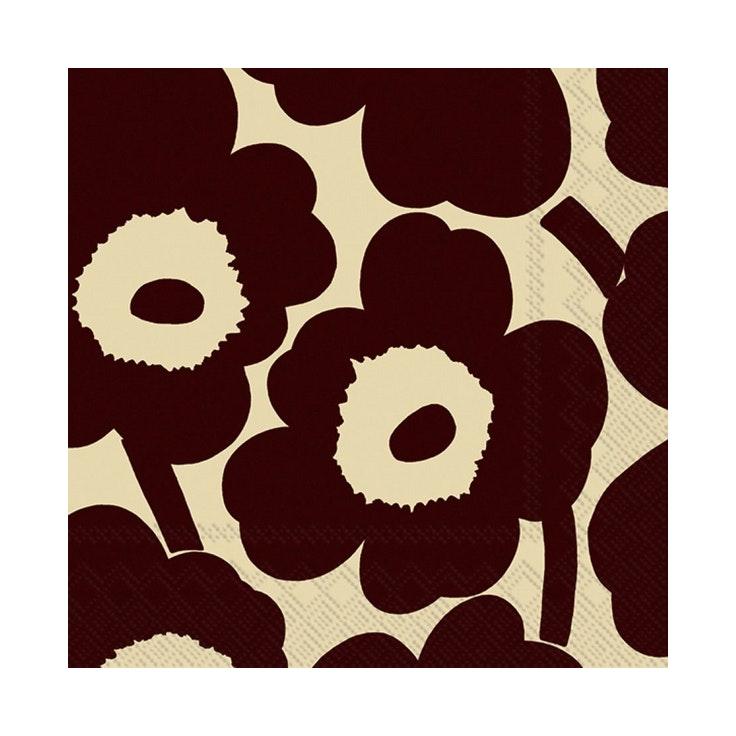 Marimekko lautasliina 20kpl 33cm Unikko pellava bordeaux