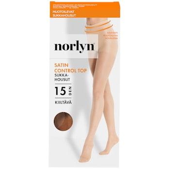 Norlyn A41564 satin control top 15 den sukkahousut sand