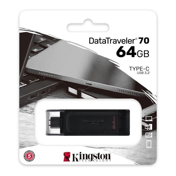 Kingston DataTraveler 70 64 Gt USB-C 3.2 -muistitikku