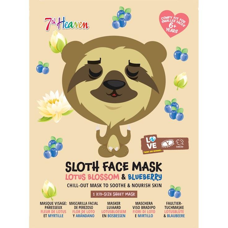 7th Heaven Sloth Face Mask Lotus Blossom & Blueberry kangasnaamio 1 kpl