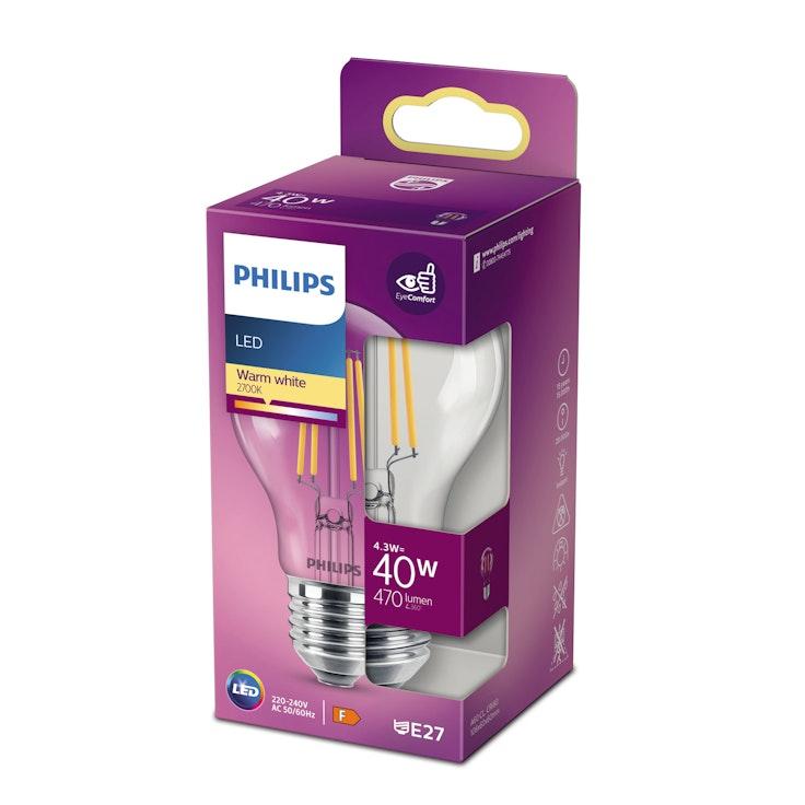Philips LED vakiolamppu 4.3W E27 470lm 2700K