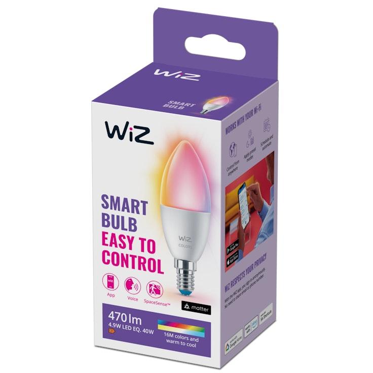 WiZ LED kynttilälamppu 4.9W E14 470lm 2200-6500K RGB