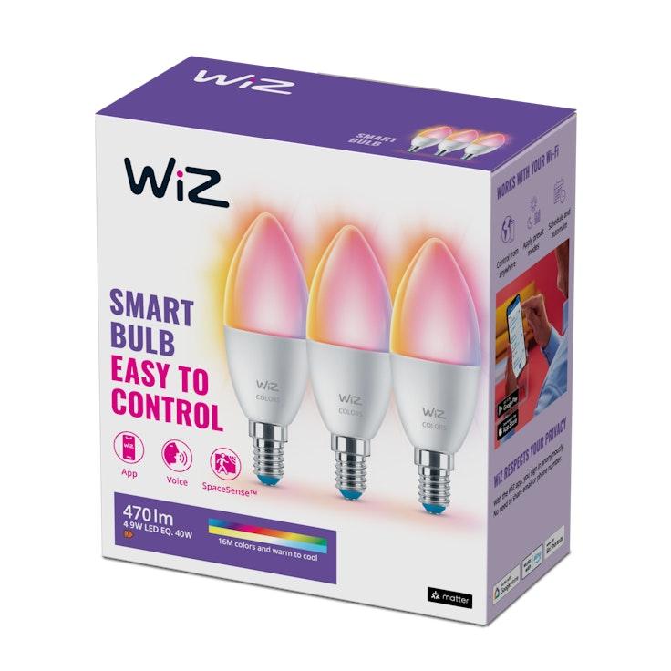 WiZ LED kynttilälamppu 4.9W E14 470lm 2200-6500K RGB 3 kpl