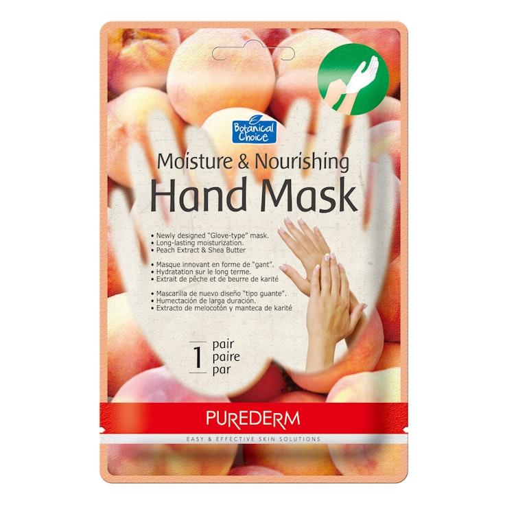Purederm kangasnaamio käsille Moisture & Nourishing Hand Mask Peach 1pari