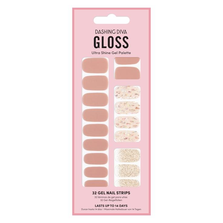 Dashing Diva Gloss Palette Gel Nail Strips geelikynsitarrat 32kpl Shyly Blushing