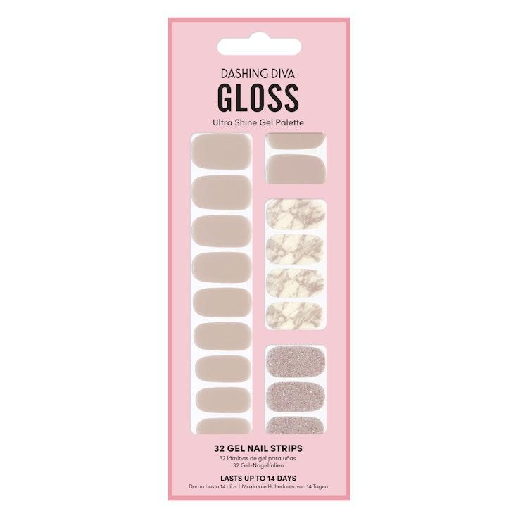 Dashing Diva Gloss Palette Gel Nail Strips geelikynsitarrat 32kpl Marblelicious